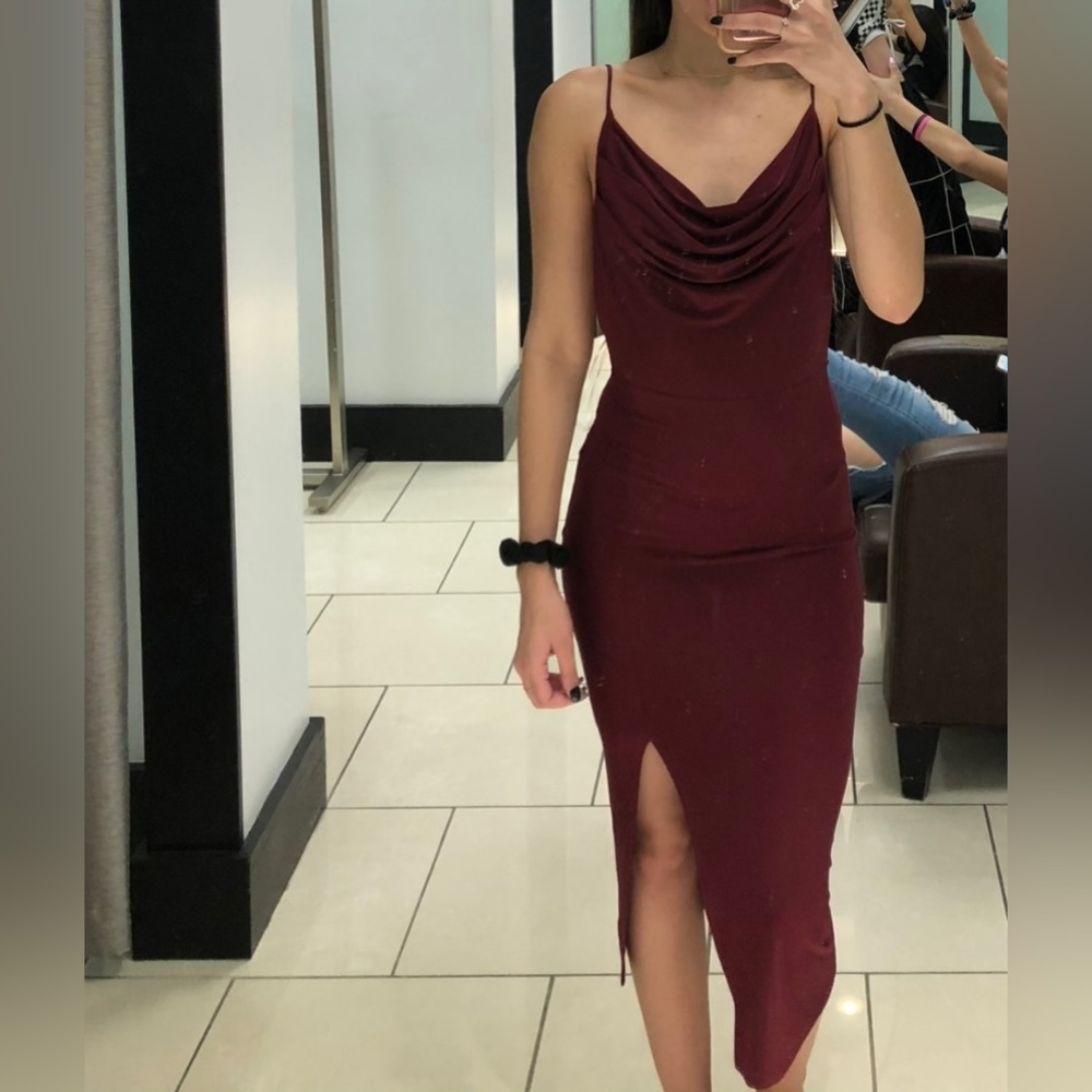 Open back dress , red wine color size small